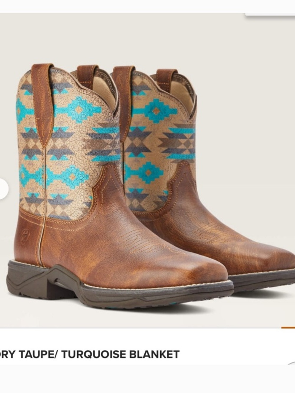 Ariat anthem shortie savanna leather boots turquoise brown Womens 8.5 NWT